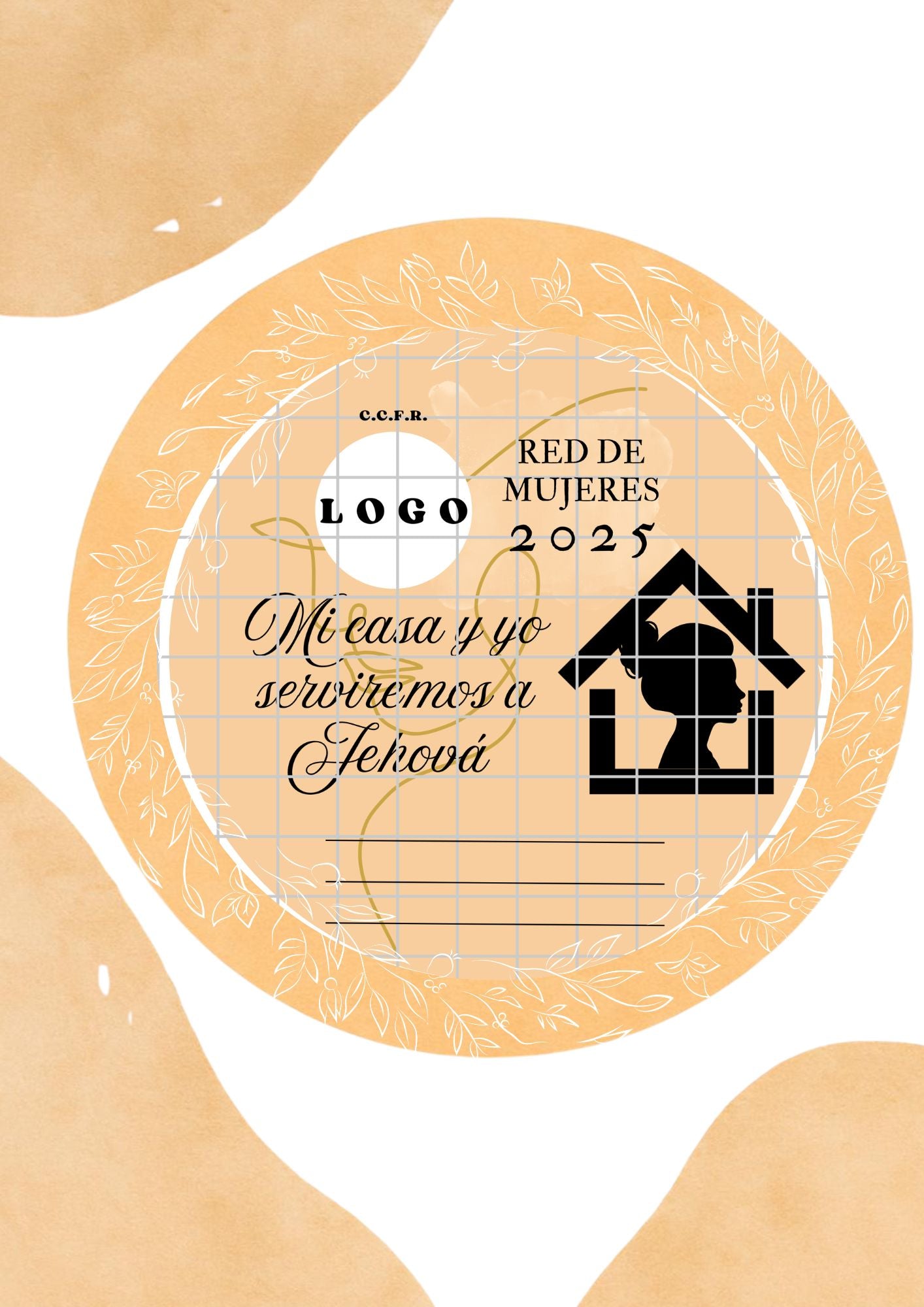 LOGO EDITABLE PARA EVENTO DAMA/CHICAS, CON COLORES CAFE, DESCARGABLE/EDITABLE LOGO FOR A WOMEN'S/GIRLS' EVENT, IN BROWN TONES, DOWNLOADABLE/