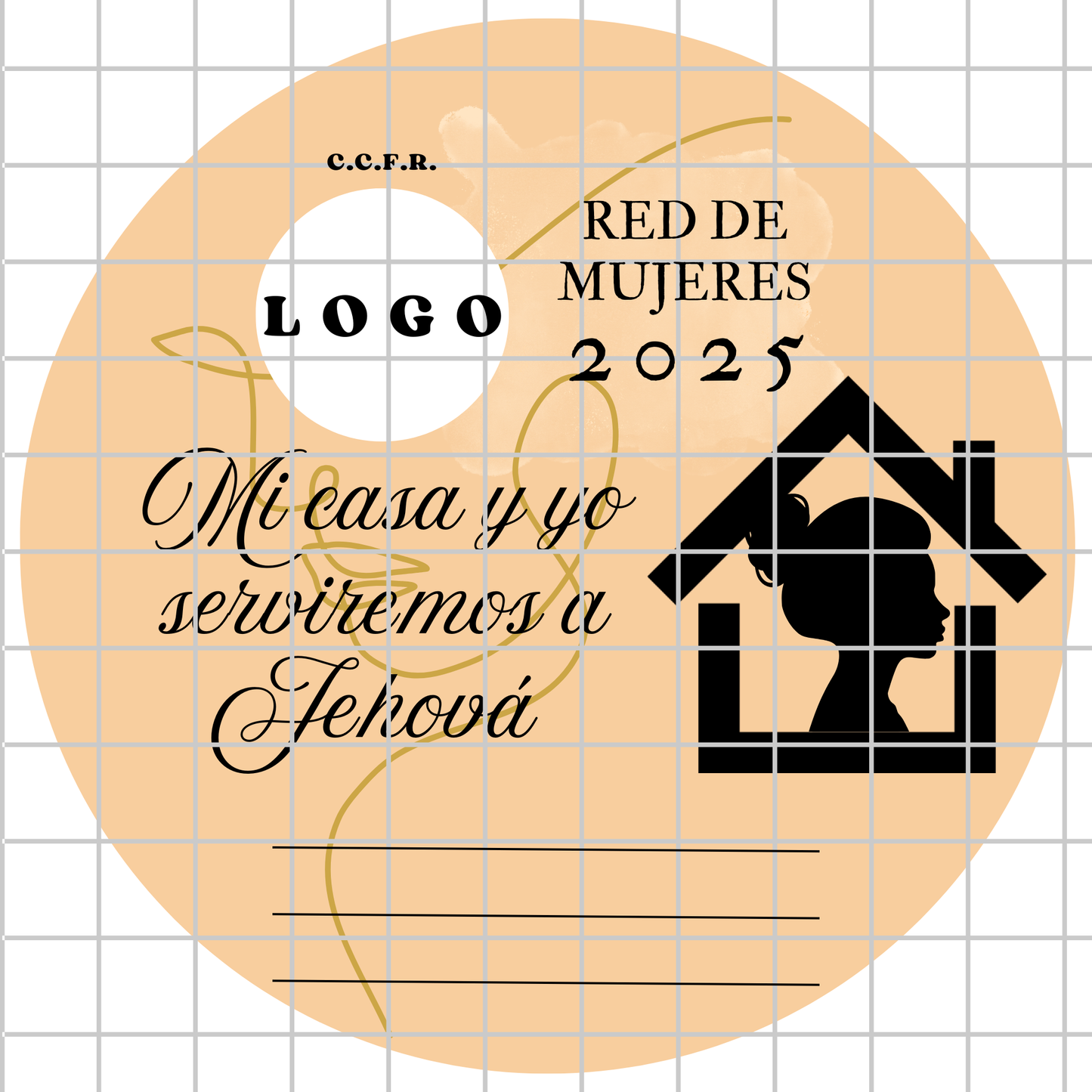 LOGO EDITABLE PARA EVENTO DAMA/CHICAS, CON COLORES CAFE, DESCARGABLE/EDITABLE LOGO FOR A WOMEN'S/GIRLS' EVENT, IN BROWN TONES, DOWNLOADABLE/